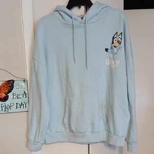 Light Blue Graphic Hoodie for Men